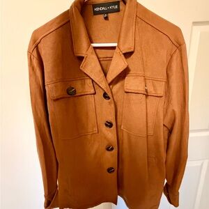 Kendall & Kylie Women's Camel Brown Button-Front Blazer Jacket
